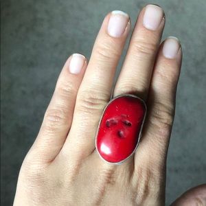 Red stone ring